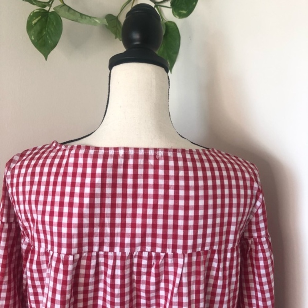 NEW Stevie Hender Gingham Peplum Blouse - Picture 6 of 9